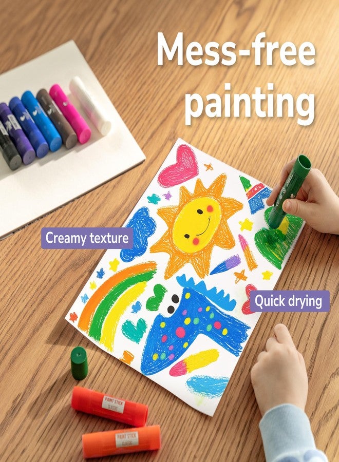Zenacolor Tempera Paint Sticks - 12 Colors Kids Paints - Non-Toxic Washable Paint Sticks for Kids - Mess Free Quick Drying Art Supplies for Toddlers - Image 3
